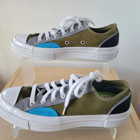Converse Shoes - Converse Dark Moss Green/Blue Gray Low Top Unisex Sneaker [ Sizes: W 8 / M 6 ]